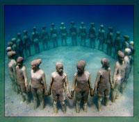 Les sculptures sous-marines de Molinière Bay